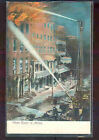 pc9125 postcard Firemen Water Tower in Action Flames MOBSC