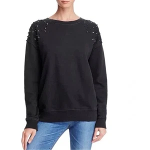 Joe's Jeans Womens Sweatshirt Size XS Black Studded Shoulders New PLEASE READ - Picture 1 of 8