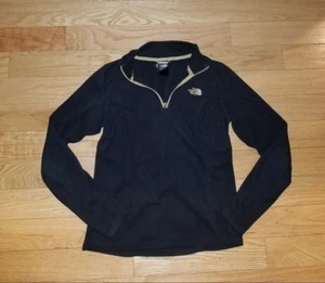 Mujer NORTH FACE Polar Ligero 1/4 Cuarto Cremallera Talla S Pequeño Negro con Dorado - Imagen 1 de 2