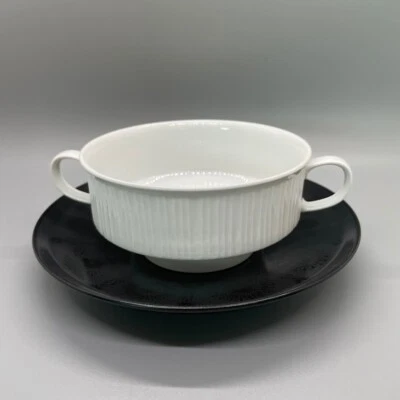 Rosenthal Studio Line Tapio Wirkkala tigela de sopa creme pires branco preto cinza sol - Imagem 1 de 4