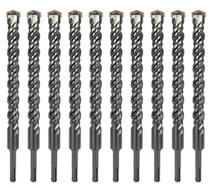 SDS-Plus Set di punte per trapano a percussione 23/32"x10" punta in metallo duro per muratura rotante - 10 pezzi - Foto 1 di 8