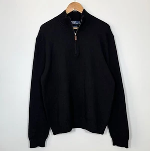 Vintage Polo Ralph Lauren Sweater L 1/4 Zip 100% Italian Lambs Wool Classic 90s - Picture 1 of 9