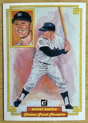 Tarjeta Donruss Grand Champions Mickey Mantle #50 1984 New York Yankees 3 1/2” x 5” Foto 1 de 2