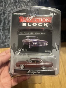 Greenlight Collectibles Auction Block 1964 Plymouth Sport Fury, Barrett Jackson - Picture 1 of 4