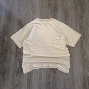 Camiseta en blanco vintage antigua azul marino Y2K años 90 descolorida beige envejecido caqui bolsillo XL - Imagen 1 de 5
