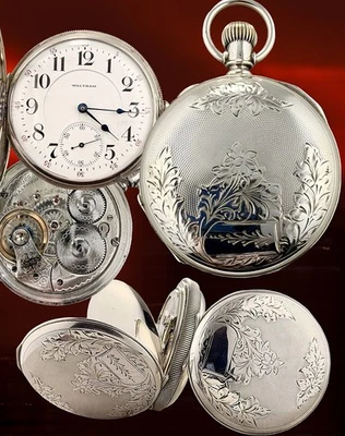 18s Waltham AT&C Pocket Watch Mod 1892 Coin Silver Hunter Serviced - Image 1 of 4
