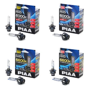 PIAA HID Headlight Bulbs Replacement 6000K-6600K D2R/D2S D4R/D4S 2pcs Fr Japan - Picture 1 of 25