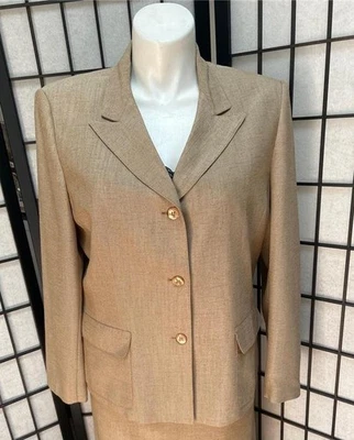 Новый без ценников женский блейзер Jones Wear золотисто-бежевый 16 на пуговицах - Изображение 1 из 4