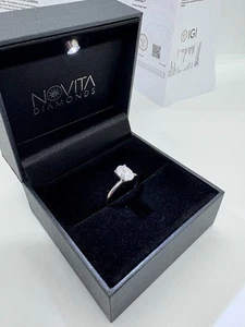 IGI Certified Lab Grown Diamond Platinum Solitaire Oval Diamond Ring 1.17 Carat - Picture 1 of 11