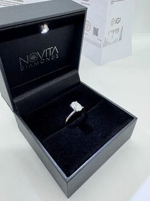 IGI Certified Lab Grown Diamond Platinum Solitaire Oval Diamond Ring 1.17 Carat - Image 1 of 4