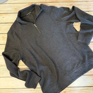 Banana Republic Waffle Quarter Zip Pullover, Den Gray, Medium - Picture 1 of 10