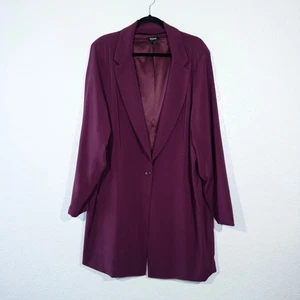 New Torrid Winetasting Purple Studio Crepe Longline Blazer Size 4X - Picture 1 of 9