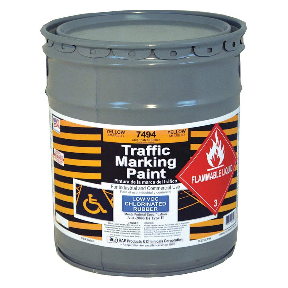 RAE 7494-05 Traffic Zone Marking Paint,5 gal,Yellow 4YNY5 - Image 1 of 1