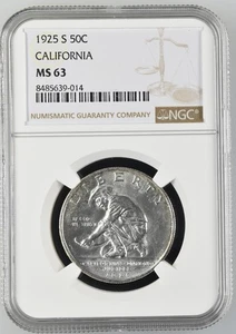 1925 S Classic Commemorative California Diamond Jubilee NGC MS-63 CALIFORNIA - Picture 1 of 2
