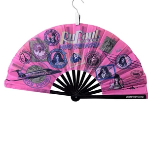 RuPaul’s Drag Race  WERQ the World Tour Pink Folding Fan, EUC - Picture 1 of 5