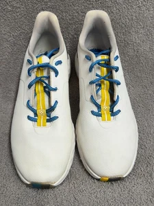 G/FORE MG4+ Scarpe da Golf Senza Punte Bianco/Blu/Giallo Uomo 12 EU45 - Foto 1 di 9