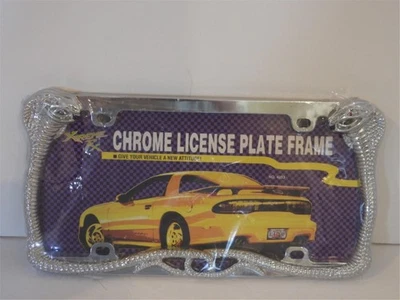 VINTAGE CHROME COBRA SNAKES LICENSE PLATE FRAME NEW 2000 - Image 1 of 4