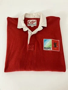 Camisa de rugby de colección EE. UU. comerciantes de algodón principios de los años 90 1993-1995 grande L - Imagen 1 de 10