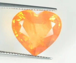 7,18 ct BRUTZELNDES GUTES GLÄNZENDES ORANGE NATÜRLICHES FEUEROPAL HERZ siehe Video DIS - Bild 1 von 3