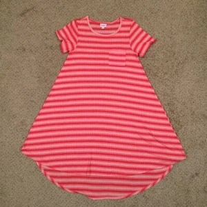 LuLaRoe Carly Kleid XS rosa gestreift Kurzarm Pullover  - Bild 1 von 9