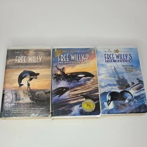 Free Willy, Free Willy 2 and 3 (VHS, Clamshell) - Picture 1 of 8