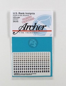 Archer 1/35 US Rank Insignia Uniform Patches WWII (180 patches) [Fabric] AR99017