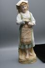 Antique German Porcelain Figurine Woman Girl  Statue Ceramic Z1