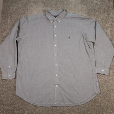 Ralph Lauren Button Down Shirt Mens 3XB Long Sleeve Black White Stretch EUC - Image 1 of 4