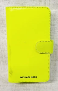 Michael Kors iPhone Leather Snap Hard Cover Card Holder Bright Yellow NEW!!! - Picture 1 of 5