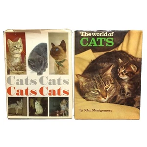 Vintage Cat Hardcover Books W/ Sleeve Lot Of 2 Cats Cats Cats Cats Coffee Table - Bild 1 von 16