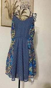 Fire Los Angeles Muticolor Floral Printed Elastic Smocked Dress Size L - NWT - Picture 1 of 15