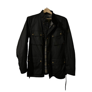 BELSTAFF TRIALMASTER Black Waxed Cotton Jacket SIZE 38 (MEDIUM)