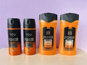 Axe You Energised Hot Fever Shower Gel(2x250ml) & Deodorant (2x250ml) Rare New - Bild 1 von 2