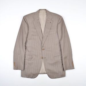 Men's BRIONI "PARLAMENTO" Herringbone Wool/Silk 2Btn Blazer IT 50R / UK,US 40R