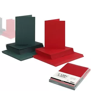 A6 Cards and Envelopes Blanks Coloured Cards for Card Making 230gsm RED & GREEN - Picture 1 of 5
