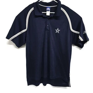 Vintage Reebok Dallas Cowboys Polo Shirt Mens Large Blue - Picture 1 of 9