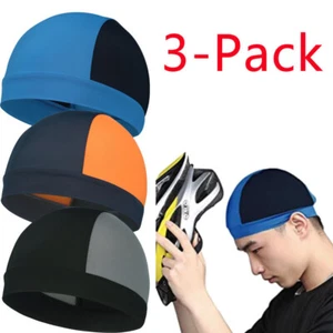 3-Pack Cooling Skull Cap Breathable Sweat Wicking Cycling Running Beanie Hat Cap - Picture 1 of 15