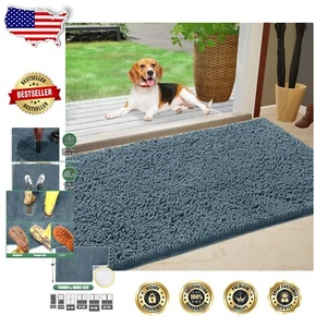 Non-Slip Chenille Entryway Mat 60"x36" - Perfect for Indoor/Outdoor Use - Imagen 1 de 11