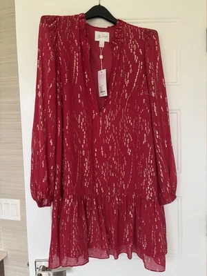 NUEVO CON ETIQUETAS $268 Vestido Lilly Pulitzer Cleme Seda 12 Mystique Rosa/Dorado Foto 1 de 4