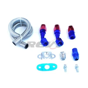 17" t3/t3 t4 gt35 t04b gt45t67 t66 t70 turbo braided oil drain return line kit - Picture 1 of 1