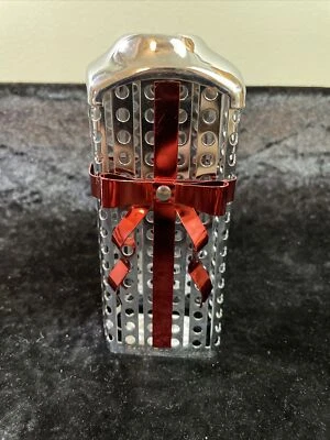 Bath & Body Works Hand Soap Sleeve Holder Silver with a Red Ribbon and Bow - NWT - Image 1 of 4