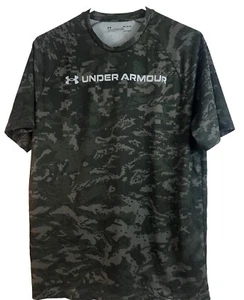 Under Armor Men’s Heatgard Green Camo Tee Medium Short Sleeve Print Athletic - Picture 1 of 4