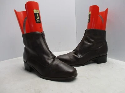 Naturalizer 棕色皮革拉链踝靴女式 11 M 码 795N36 — 第 1/4 张图片