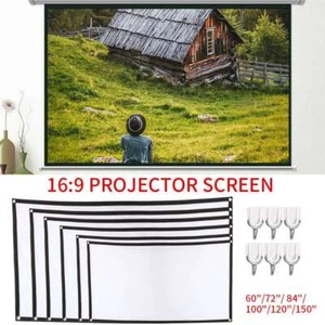 Foldable Projector Screen 16:9 HD Home Cinema Theater 3D Movie 60"-150" Outdoor - Picture 1 of 17