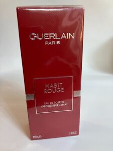Guerlain HABIT ROUGE 3.3oz EDT Spray for Men, 100% AUTHENTIC, SEALED, RARE