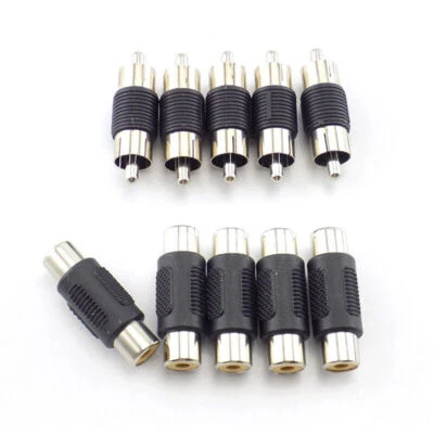 Dual RCA Male to male adapter Coupler  Plug female to female connector AV cable - Image 1 of 4