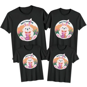 Family Bunny Happy Easter T-Shirt Tee Festival Holiday Matching Outfit 3#ED - Picture 1 of 24