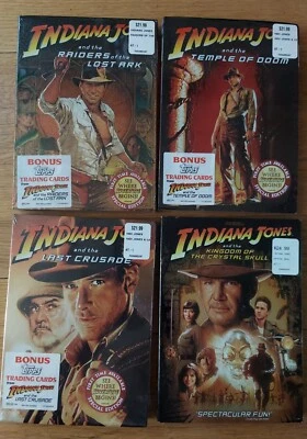 Indiana Jones 4 DVD Set + TOPPS Trading Cards - NEW Raiders Temple Crusade Skull - Image 1 of 4