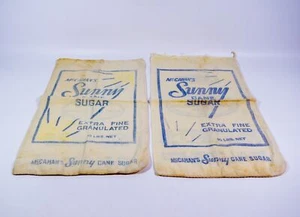 2 sacos de azúcar de caña soleada McCahan's de colección bolsa de algodón de 10 lb usados para chef artesanal - Imagen 1 de 4