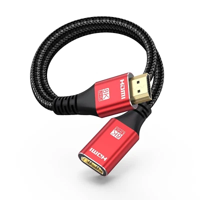 Cable de extensión HDMI Extensor 8K HDMI 1,5 PIES, HDMI 2,1 macho a hembra adaptador extendido Foto 1 de 4